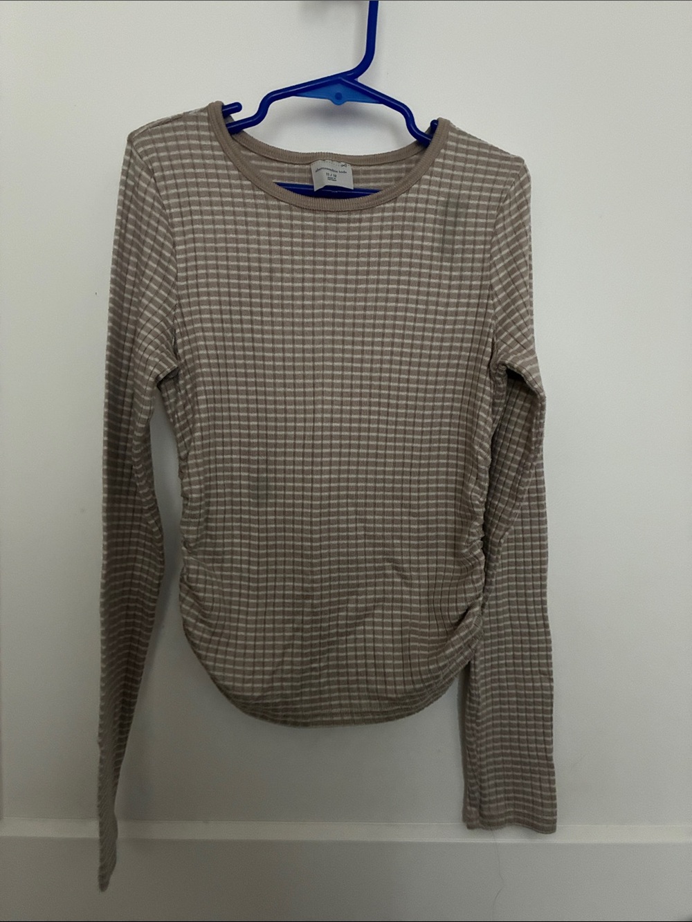 abercrombie kids Neutral Taupe Waffle-Texture Long Sleeve Tee